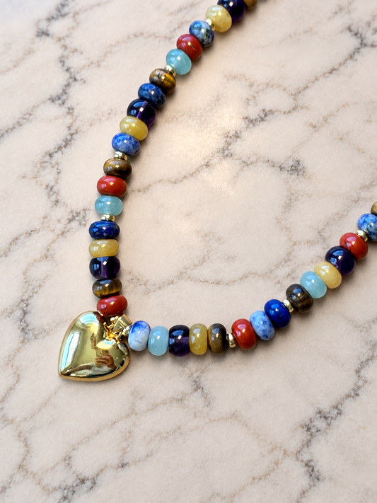 Chakra Puffy Heart Necklace